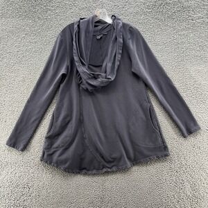 Mary Ellen ME Top Womens Large Gray Funnel Neck Art Lagenlook Tunic Sweatshirt